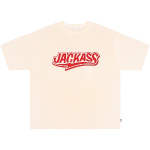 X Jackass DON&#039;T GROW UP, LET&#039;S Hangout Wide T-shirt (Cream)